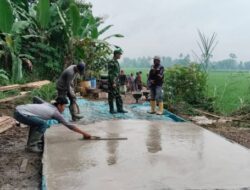 Pembangunan Rabat Beton TMMD ke-127 Kodim 0421/LS Permudah Akses Sekolah dan Distribusi Hasil Pertanian Warga