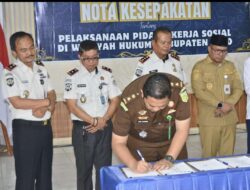 Penandatanganan Nota Kesepakatan Pelaksanaan Pidana Kerja Sosial di Wilayah Hukum Kabupaten Tebo