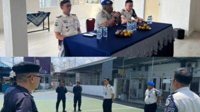 Karutan Palembang Bersama Kabid Watpampatnal Berikan Arahan kepada Petugas Jaga dan Warga Binaan