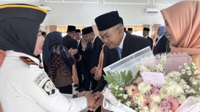 Ucapkan Selamat Kepada Pegawai yang Dilantik, Kepala Lapas Kelas I Bandar Lampung Sambut Lima Personel Baru