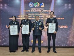 Kepala Rutan Kota Agung Sabet Penghargaan Bidang Keamanan dari Kakanwil Ditjenpas Lampung