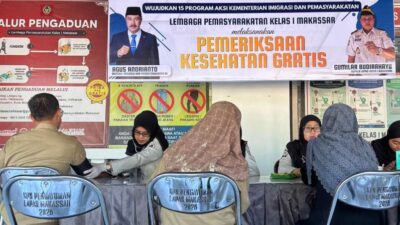 Lapas Kelas I Makassar Gelar Pemeriksaan Kesehatan Gratis sebagai Implementasi 15 Program Aksi Kemenimipas