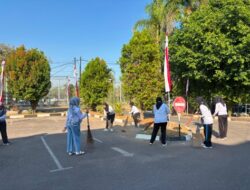 Semarakkan HUT Ke-81 RI, Lapas Makassar Gelar Kegiatan Kerja Bakti Lingkungan Kantor
