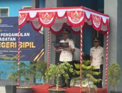 Pimpin Pelantikan 72 PNS, Kakanwil Ditjenpas Sulteng Tekankan Integritas dan Profesionalisme