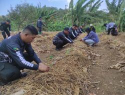 Pemanfaatan Lahan Idle, Kalapas Karanganyar Bersama Jajaran Giatja dan Peserta Magang Tanam Terong