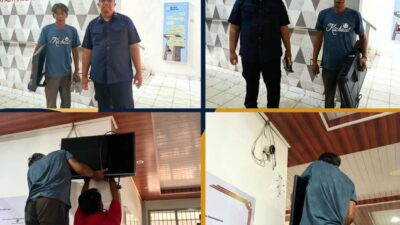 Lapas Tanjungpandan Lakukan Pemasangan TV Informasi Petugas Piket di Ruang P2U
