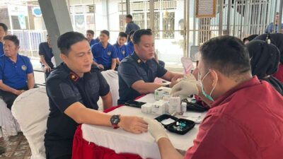 294 Warga Binaan dan Pegawai Ikuti CKG dan Skrining TBC Hari Pertama di Lapas Martapura