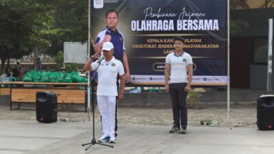 Sehat Bersama dan Solid Dalam Tugas, Lapas Metro Jadi Tuan Rumah Pembinaan Jasmani Bersama Kakanwil Ditjenpas Lampung